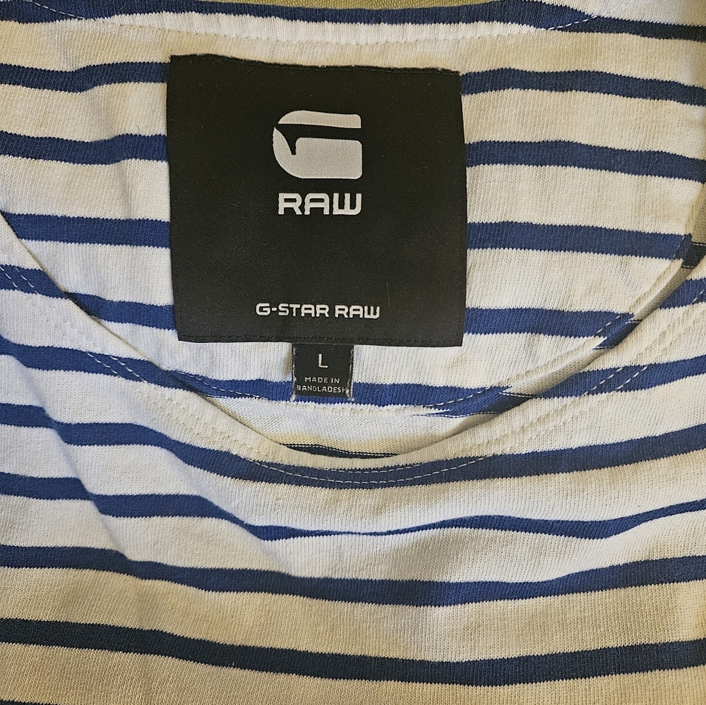 G-STAR RAW BLUE STRIP T-Shirt